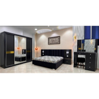 Black Color Bedroom Furniture Set JFW1027