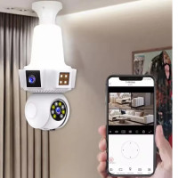 360° Wireless Triple Lens 6MP Light Bulb Camera