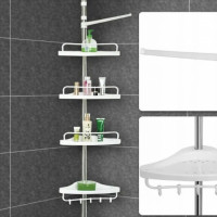 4 Layer Adjustable Bathroom Corner Shelf